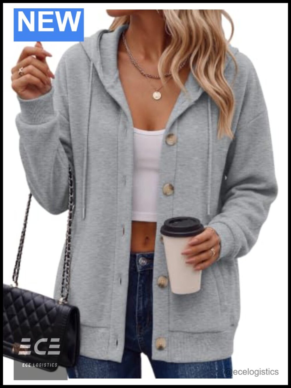Zeagoo Button Front Hoodie Women Oversized Fleece Hooded Sweatshirt Pockets